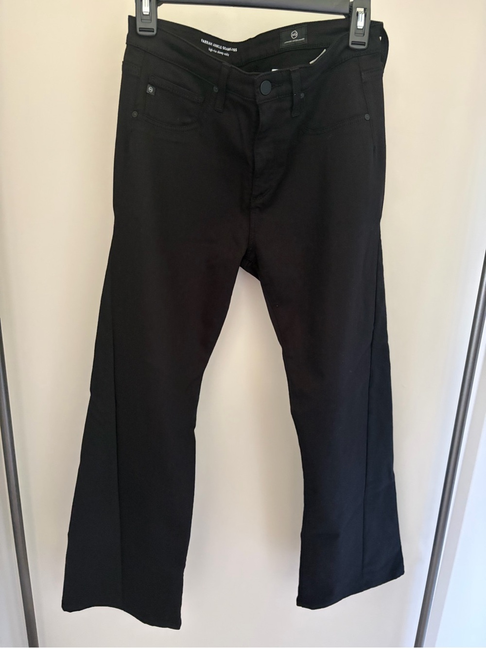AG Adriano Goldschmied Farrah Black High Rise Bootcut Flare Jeans Size 29